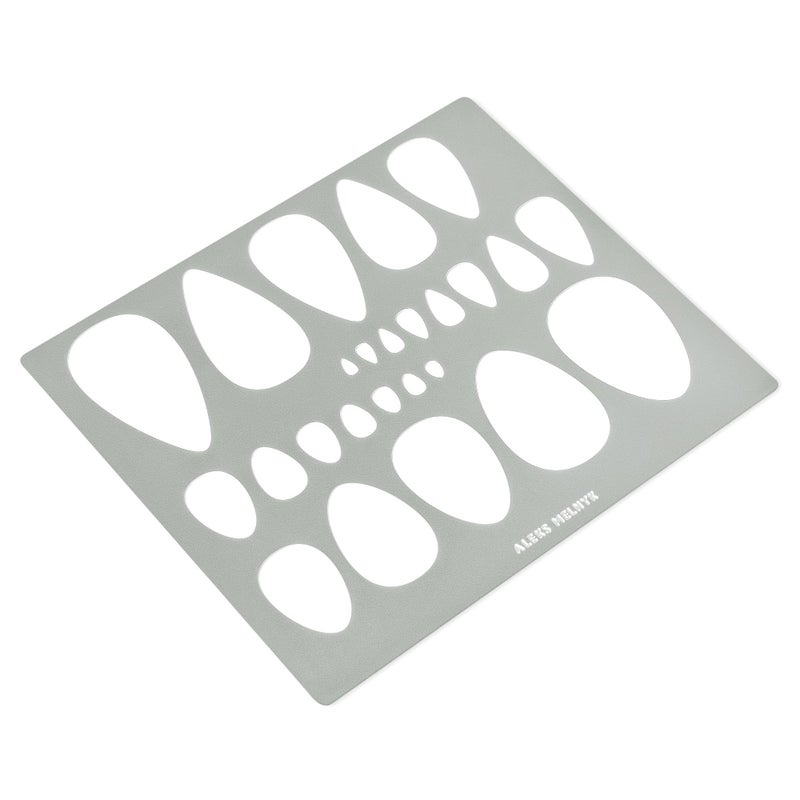 Aleks Melnyk No.151 Metal Stencil for Jewelry, Shape Earring Teardrops Cutouts Stencil, Lapidary Template for Cabochons, Tear Drop, Jewelry Making Templates, Bracelets, Earrings DIY, Teardrop Pattern - Image 2